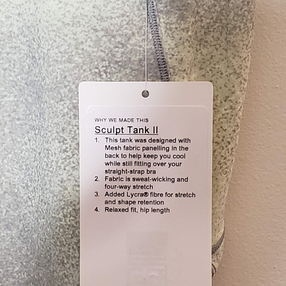 Lululemon NWT Sculpt Tank II - Picture 6 of 6